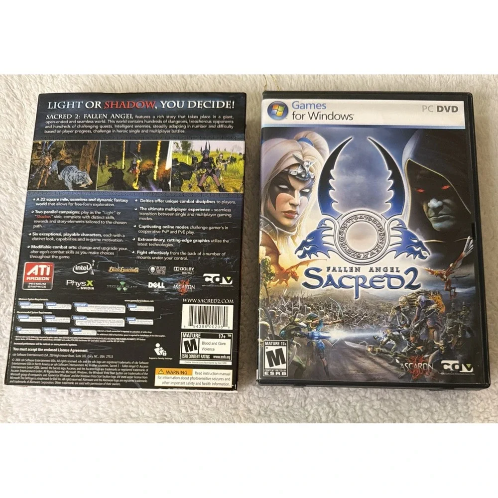 Fallen Angel Sacred 2 PC DVD ROM Game 2008 CIB Complete Sleeve WIN Atari Vtg